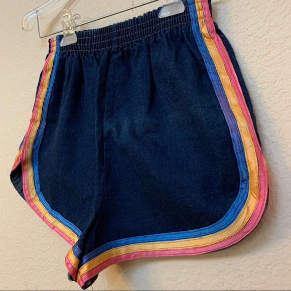 Happy Legs VINTAGE Blue Denim Ribbon Trim Shorts - Picture 4 of 13